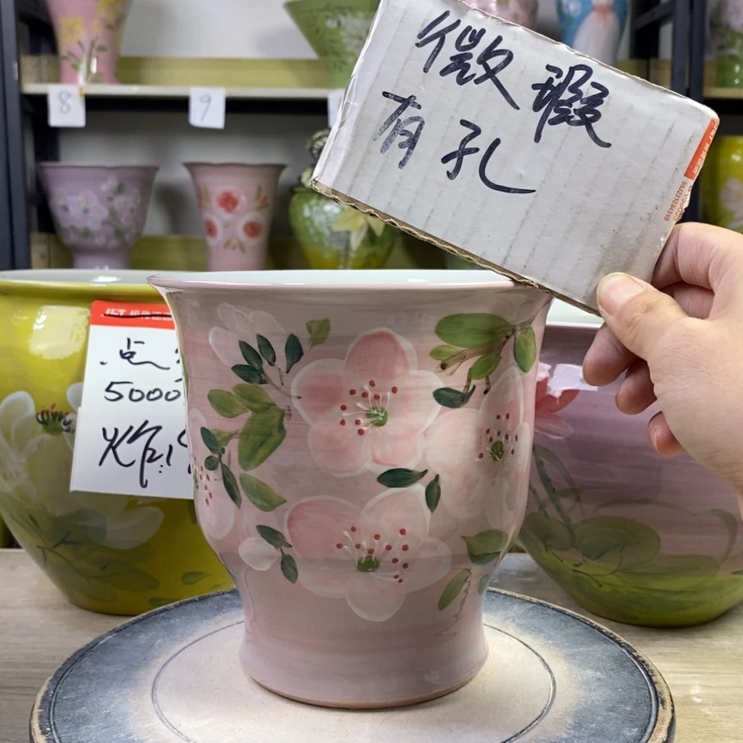 景德镇手工手绘陶瓷花盆