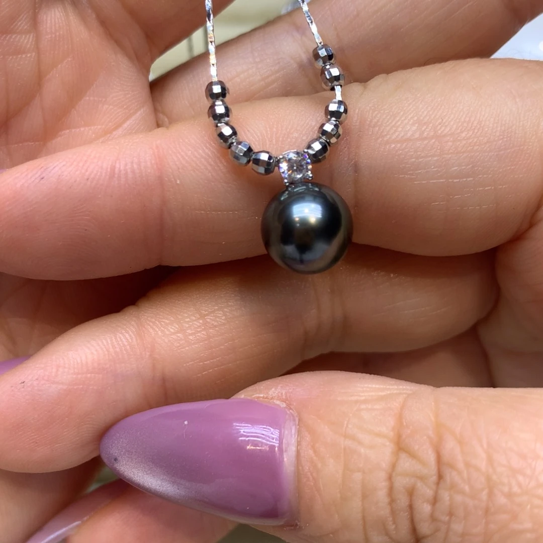 颈饰银S925镶嵌海水珍珠