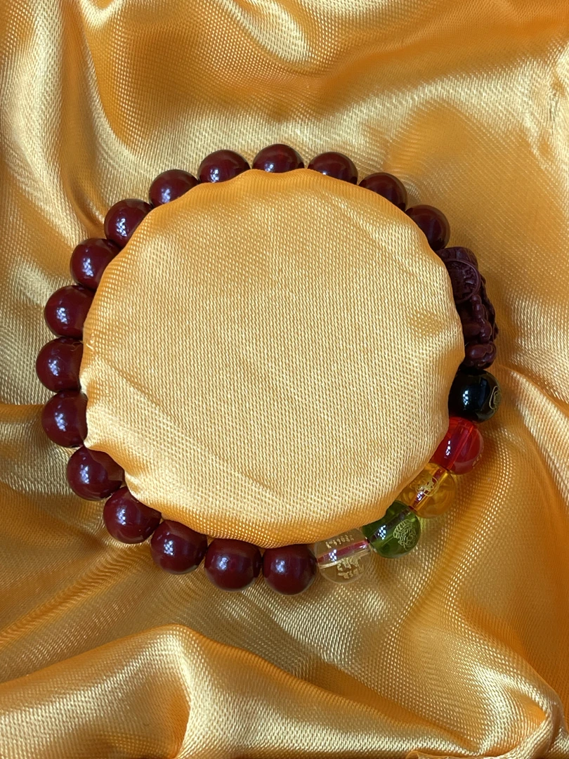 天然辰砂YW066  朱砂单圈精品手串（无礼盒）