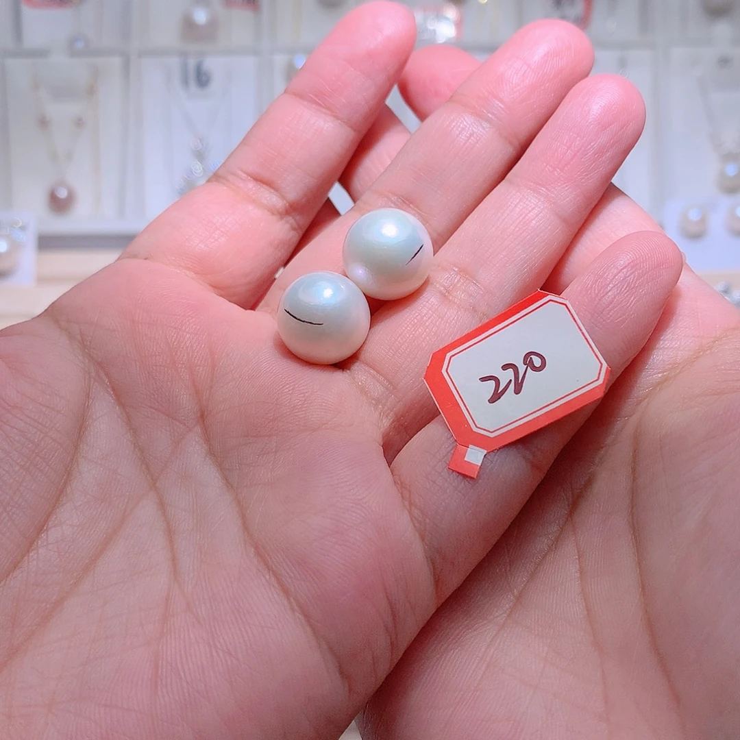 淡水珍珠银S925镶嵌耳饰CC