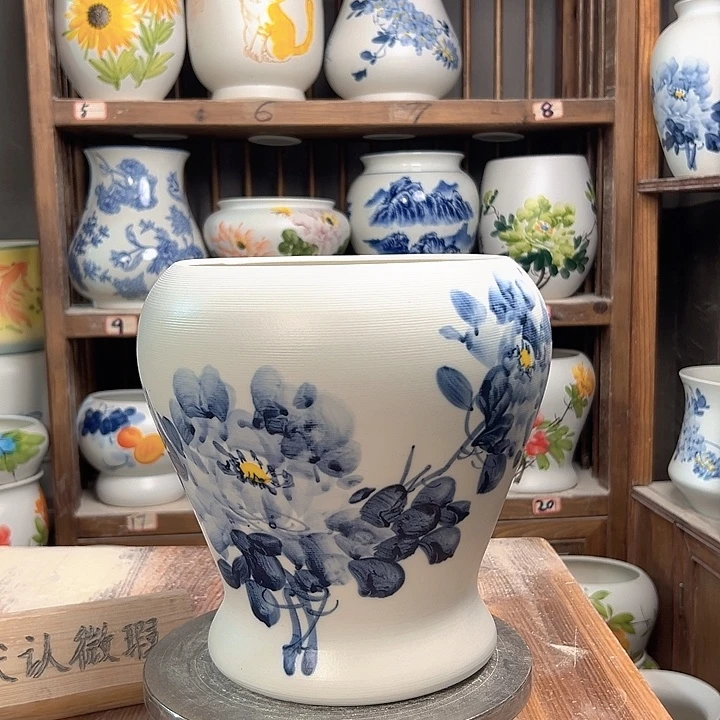 陶鱼尾兰兰牡丹陶瓷