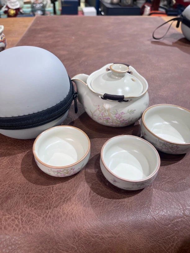 082紫藤花一壶三杯旅行茶具