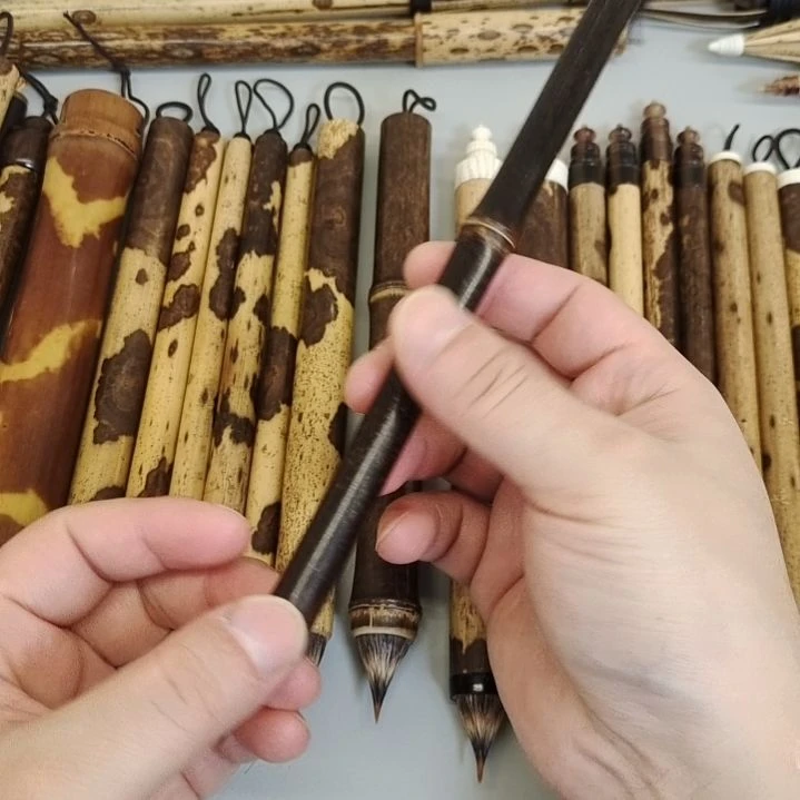 紫竹狼紫毫缠纸鸡距笔一支