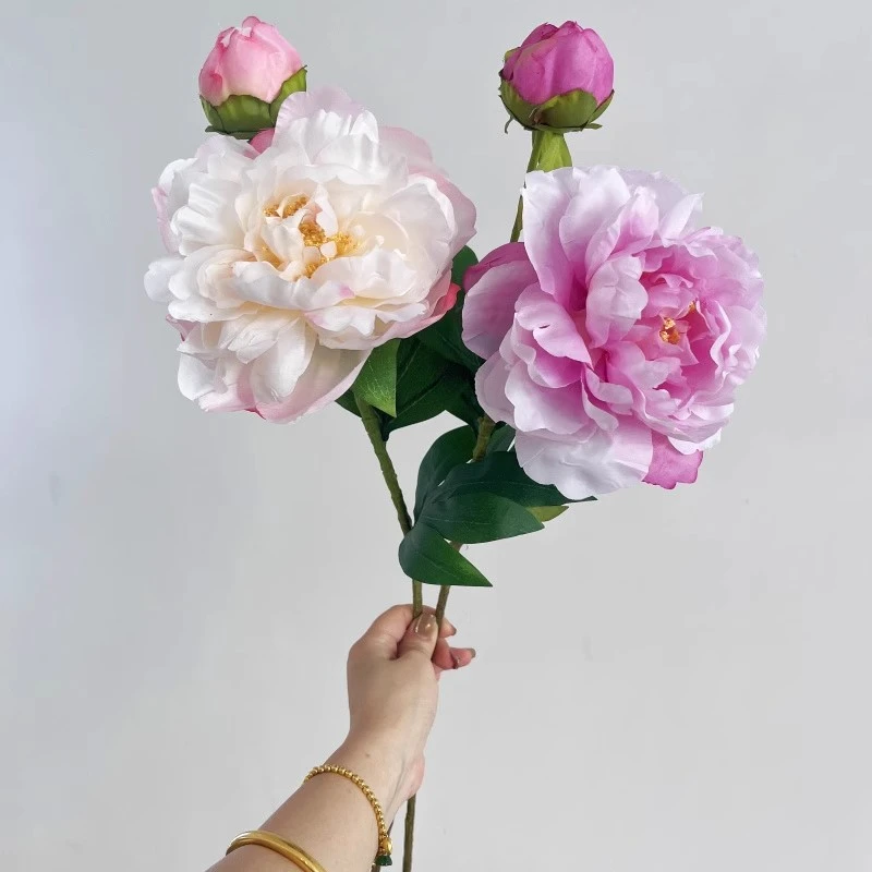 洛阳大牡丹仿真花花艺摆件轻奢高端复瓣芍药装饰花假花餐桌花摆花