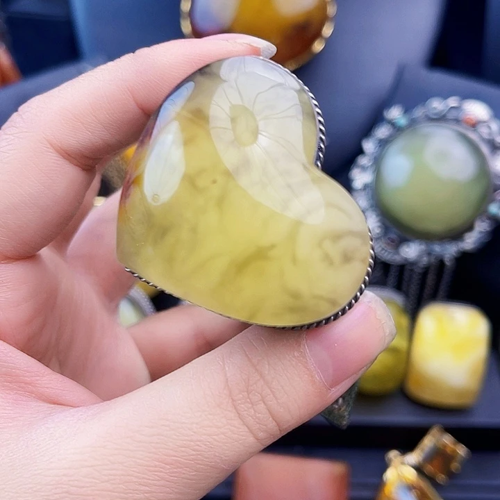 琥珀银S925镶嵌裸石