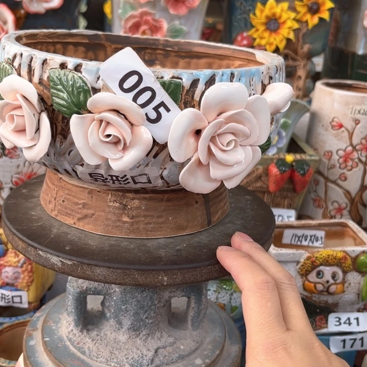 紫砂花盆粗陶材质多肉花盆