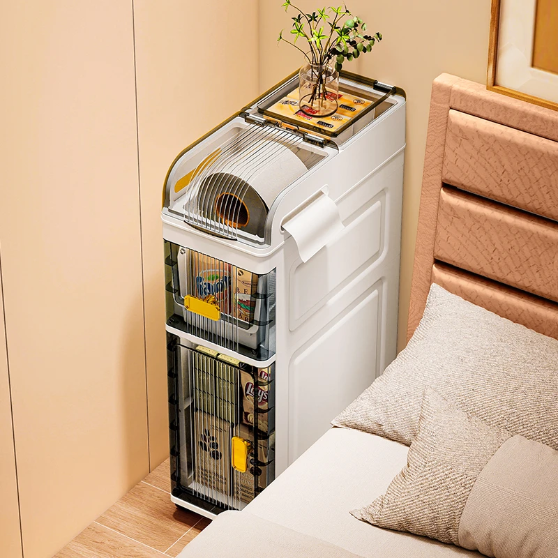 家用床头柜窄边柜客厅多层客厅厨房储物柜缝隙柜储物柜多层收纳柜