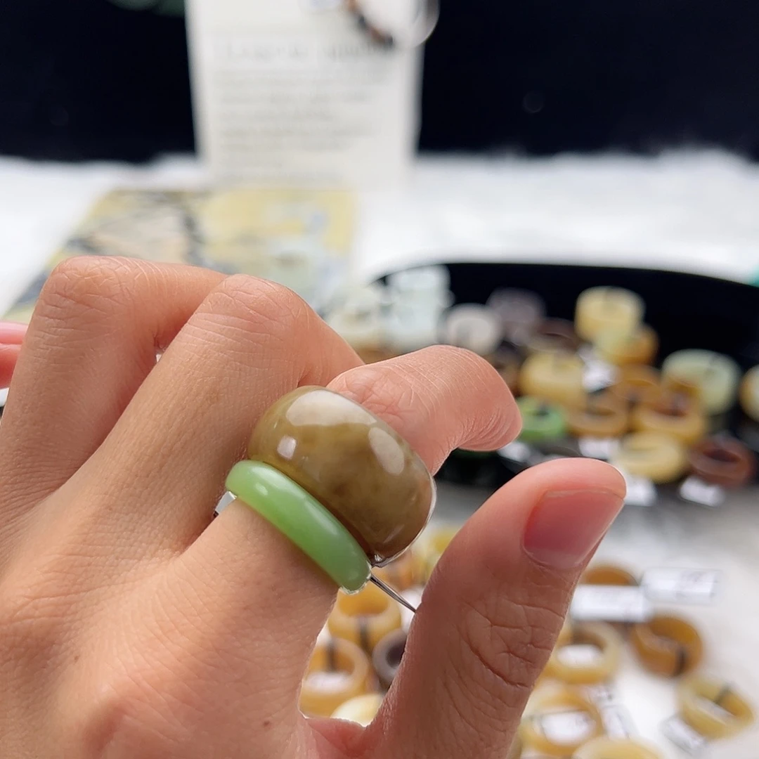 和田玉（糖玉）未镶嵌戒指桂花糖17