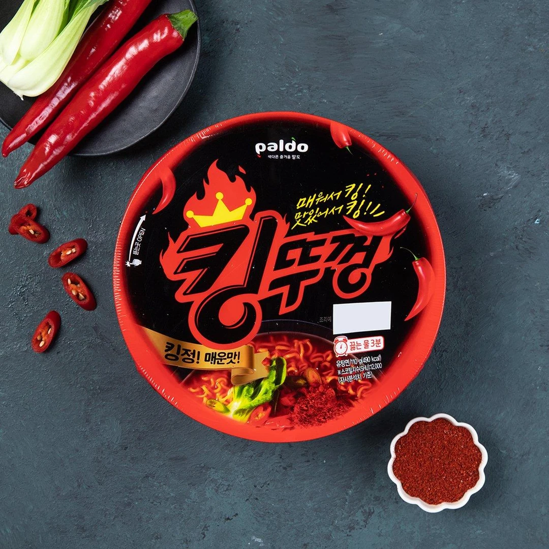 道辣味大碗装泡面paldo泡面宵夜香辣桶装 乌龙面速食韩国进口泡面