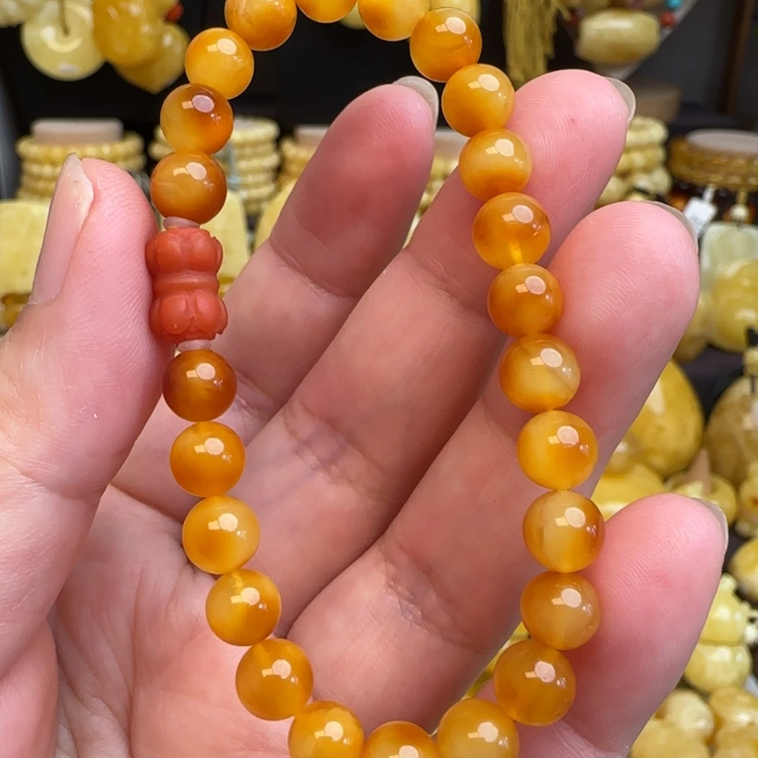 手链蜜蜡未镶嵌天然蜜蜡圆珠手串