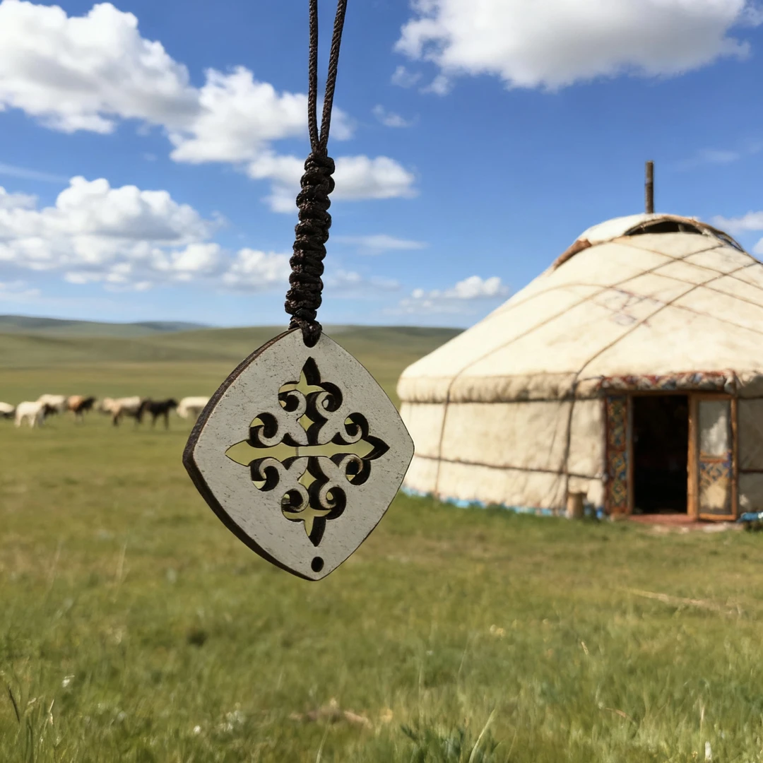 哈萨克风格车内小挂件木质礼物挂件摆件