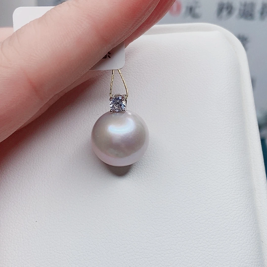 吊坠(不含链)银S925镶嵌淡水珍珠
