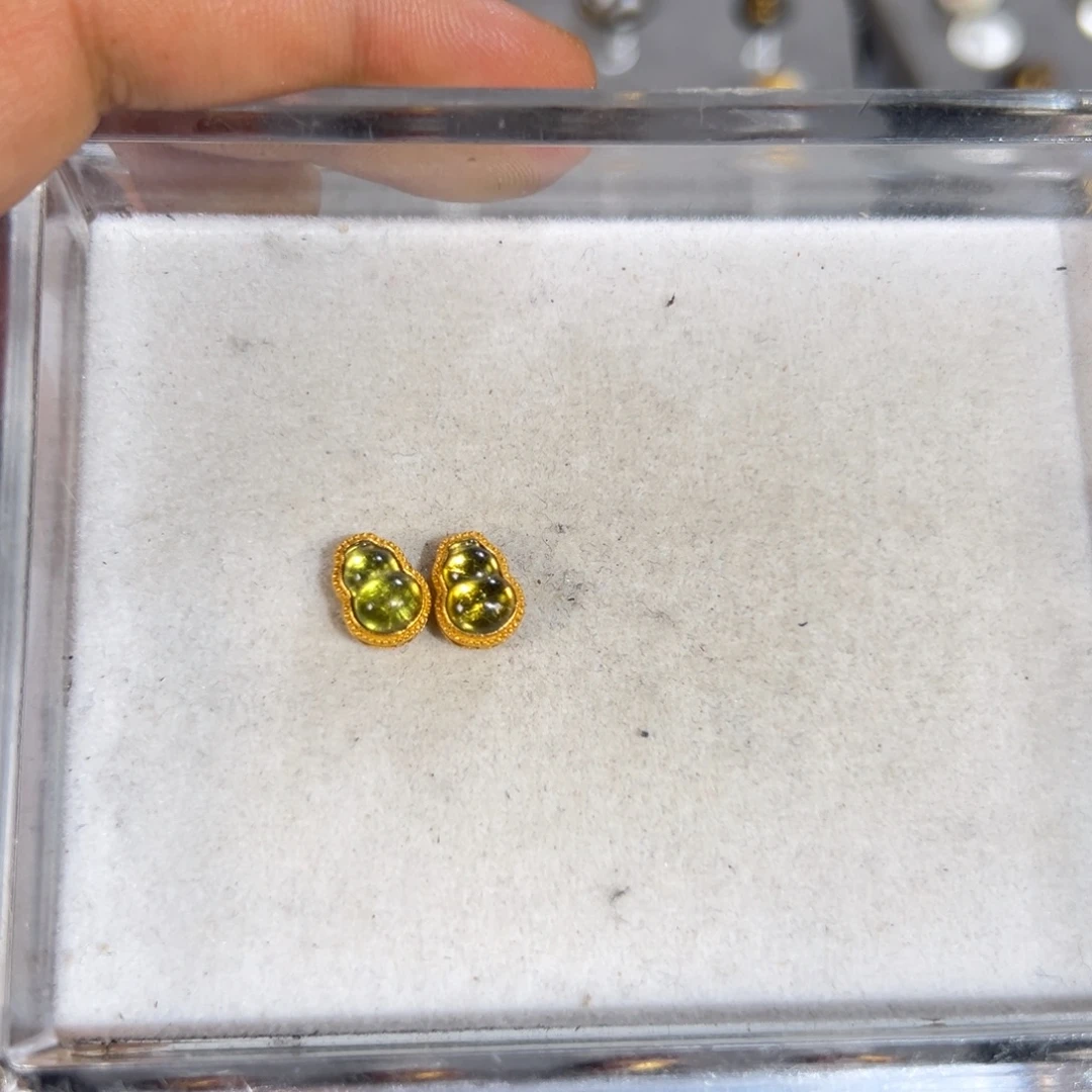 18K金镶嵌配件碧玺客户定制