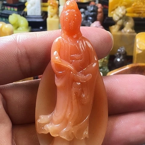 寿山石溜*寿山善伯李红