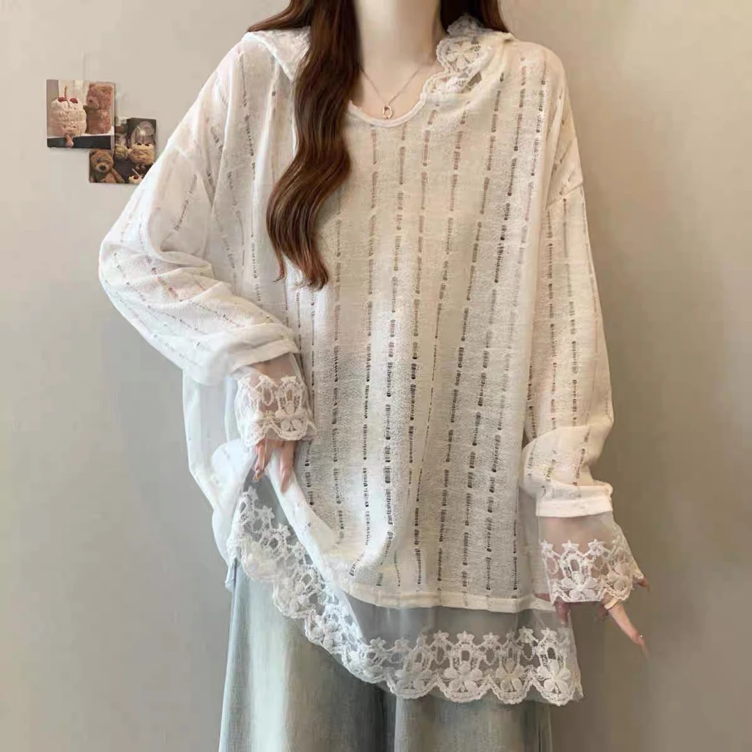 那那子服饰店（慵懒镂空针织连帽衫）