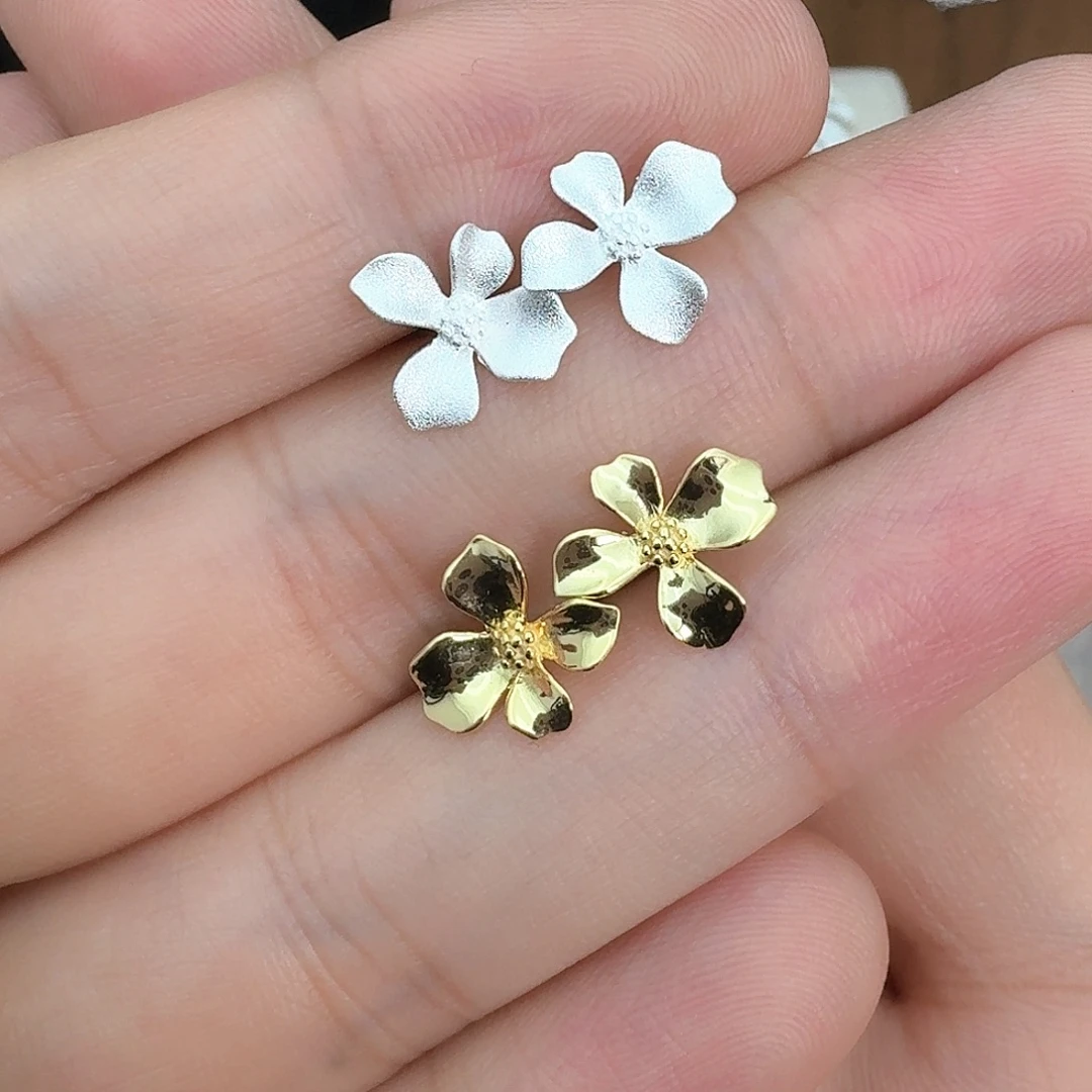 无925银栀子花耳钉 颜色备注