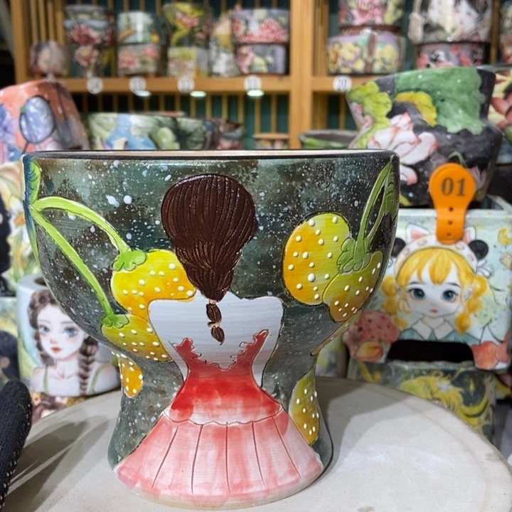 红陶景德镇艺术手绘作品