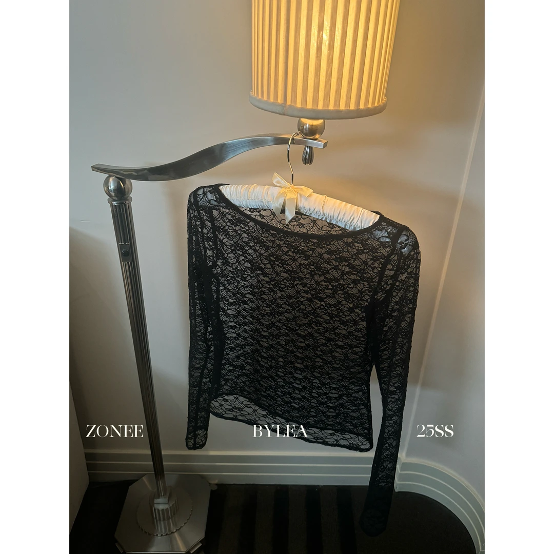 ZONEE 法式原创设计秋冬内搭氛围感气质感蕾丝打底上衣