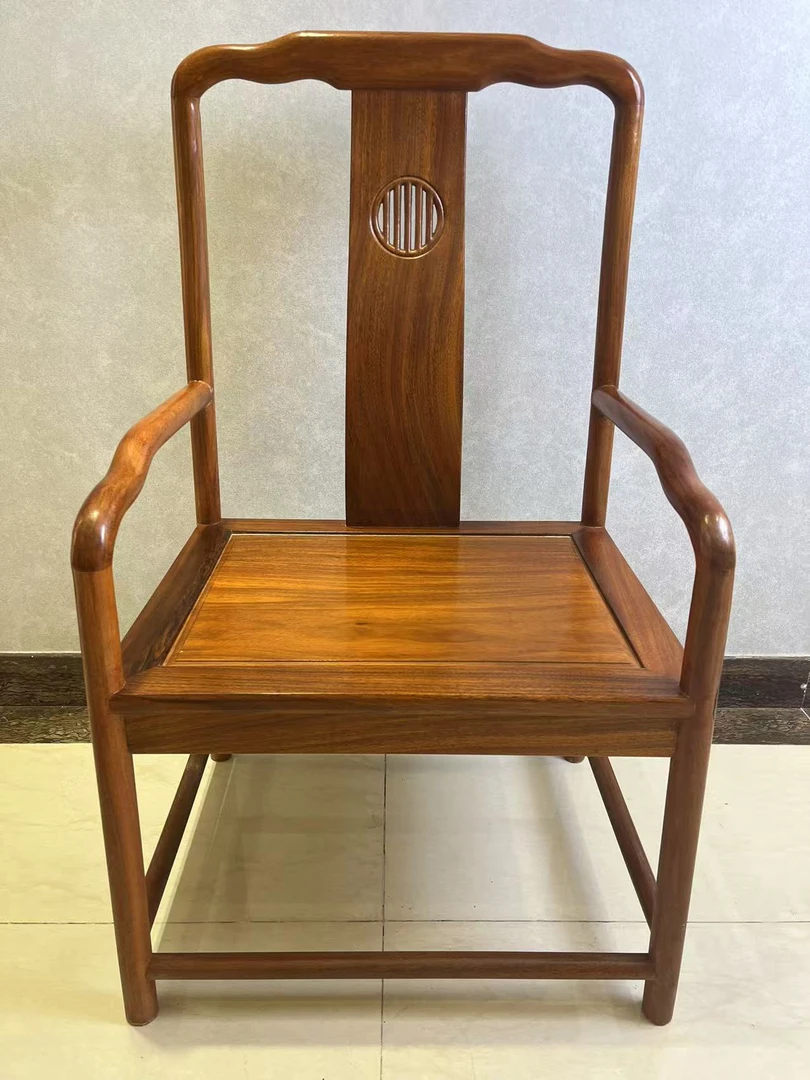 包邮，新中式奥坎浩然椅非洲进口绿心檀 黄檀木茶桌主椅