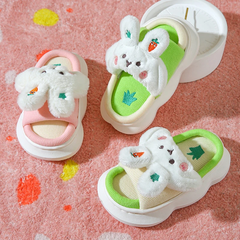 儿童拖鞋春秋女童公主居家防滑防摔厚底卡通时尚宝宝拖鞋