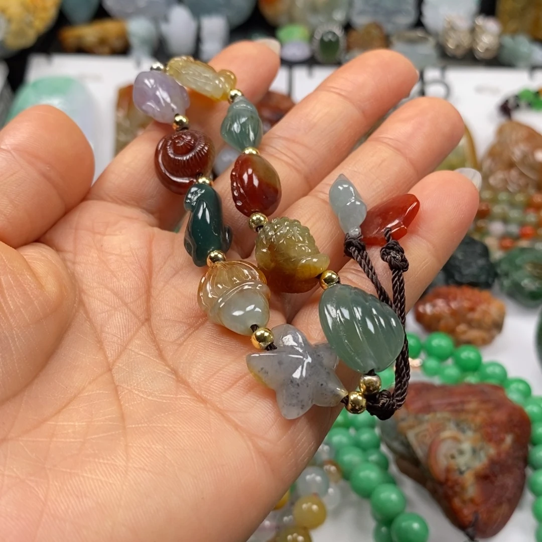 五***3翡翠未镶嵌手链海底世界多宝手串