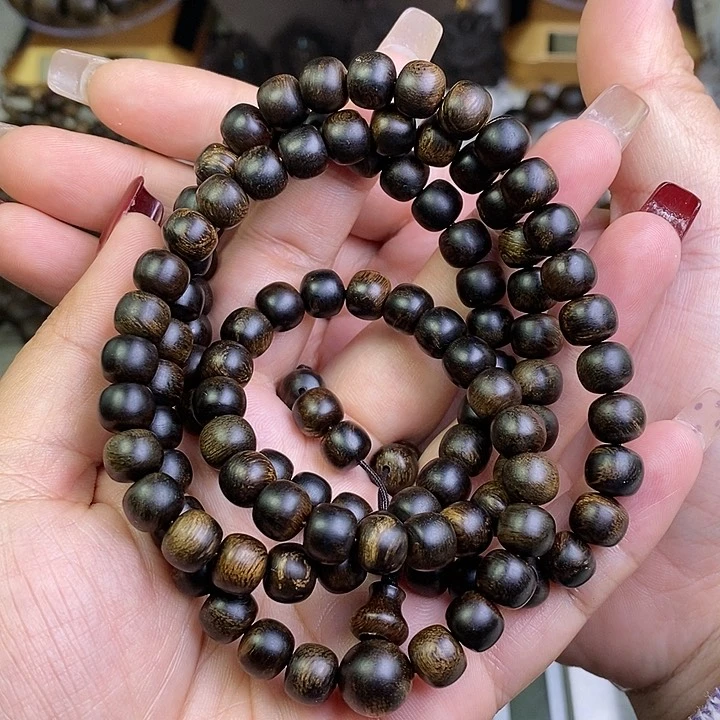 沉香手串罖*越南芽庄白棋楠瘤疤玉化