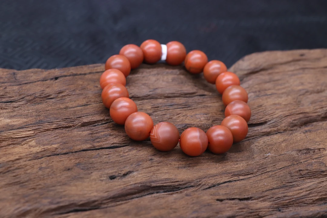 原矿无优化天然保山阿东寨老南红单圈12mm左右手串(福利款）