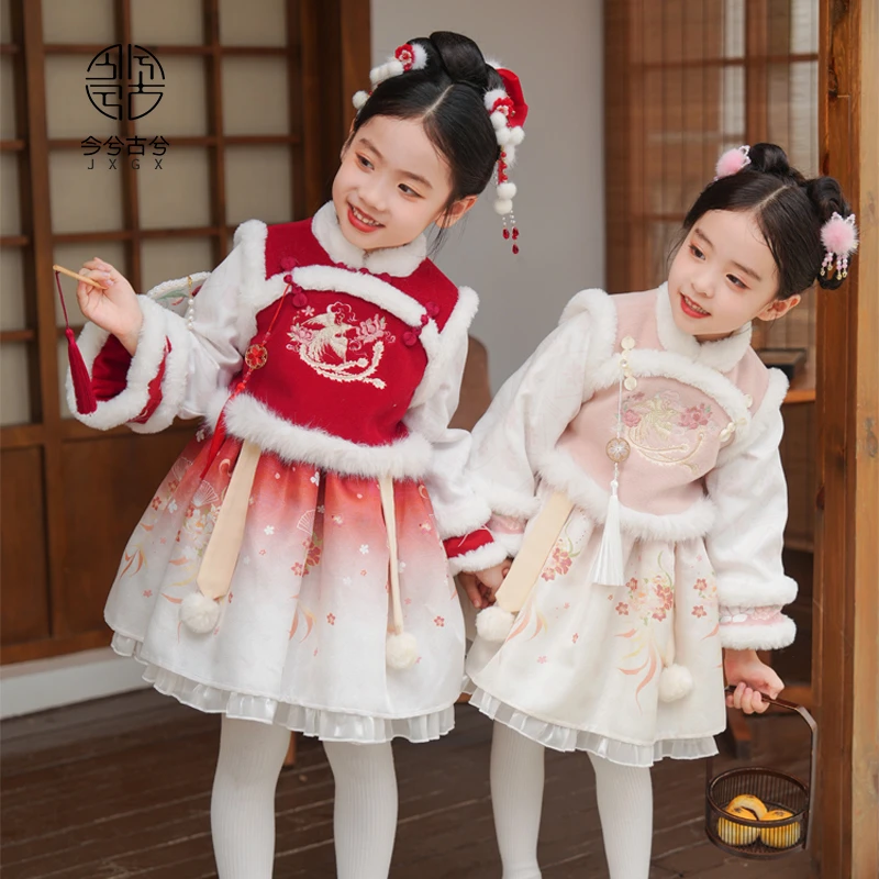 【楚洛】今兮古兮冬季女童古风汉服儿童国风加绒加厚洛丽塔拜年服