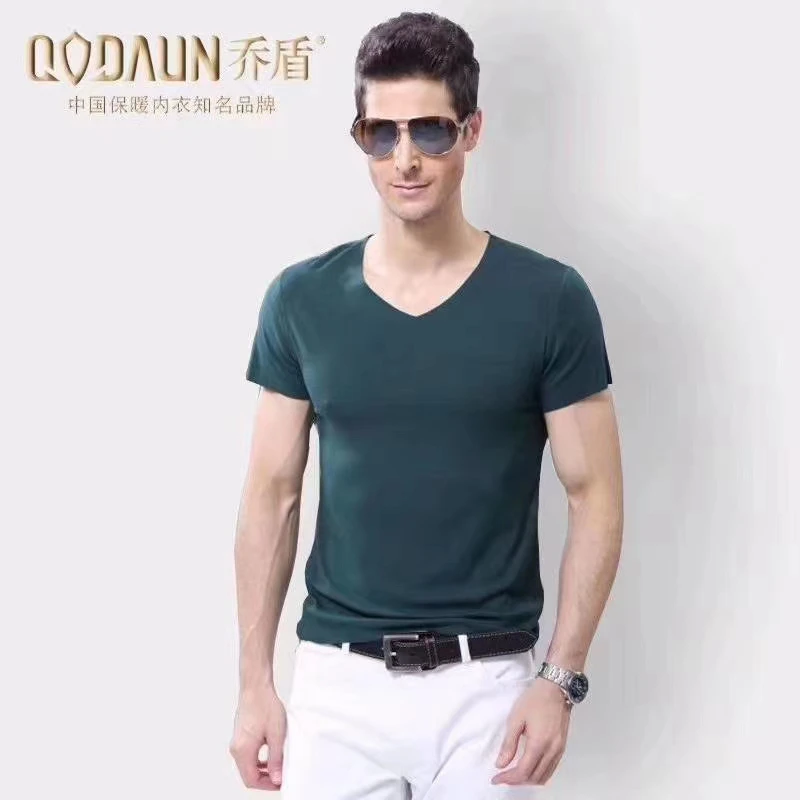 品牌捡漏  休闲百搭 短袖无痕V领男式T恤