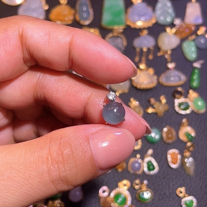 翡翠银S925镶嵌颈饰