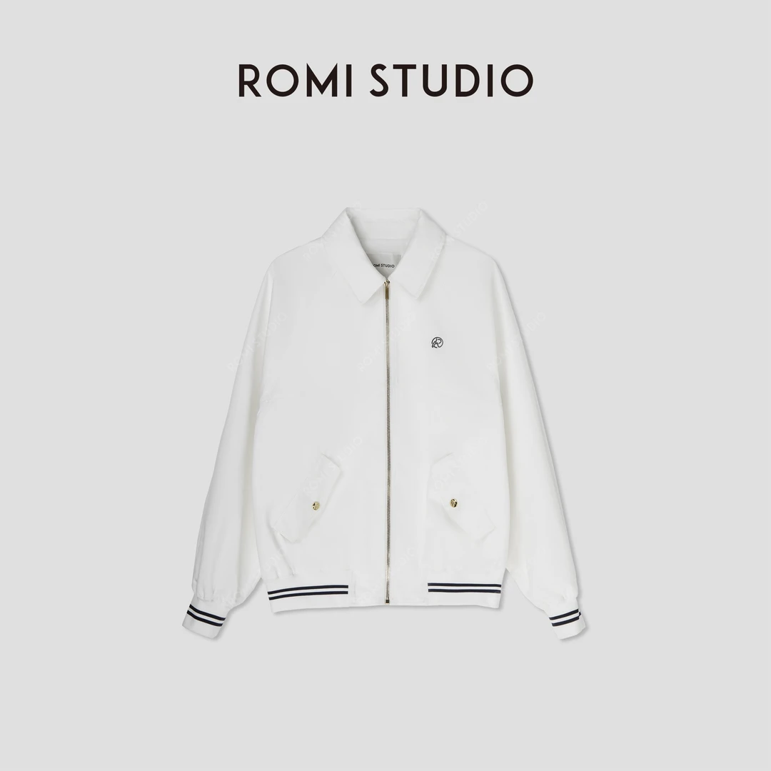 ROMI STUDIO“随手穿”百搭刺绣翻领棒球服宽松气质夹克外套W3772