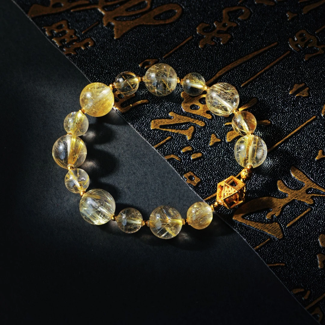 【有钱花】花奢珠宝 金发晶s925水晶手串（多样性发货）