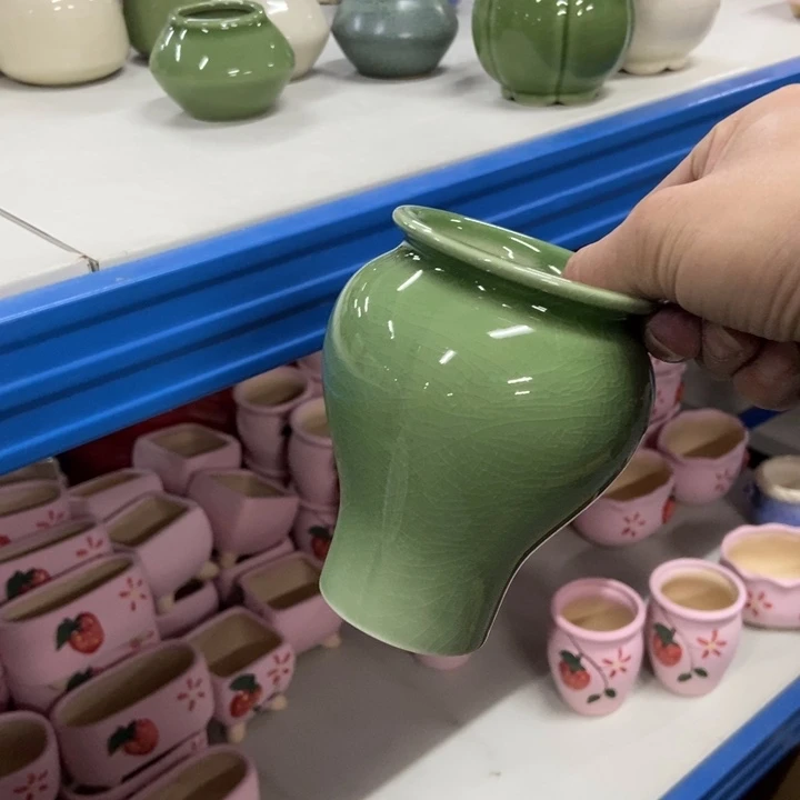 陶瓷花盆单场满9.9发7.5*11