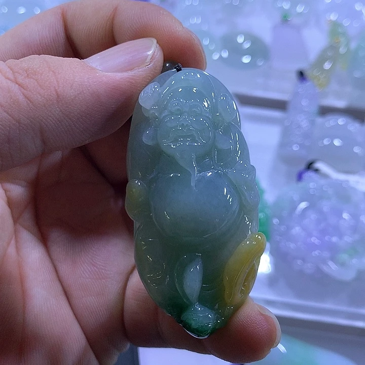 颈饰未镶嵌翡翠天然翡翠A货吊坠