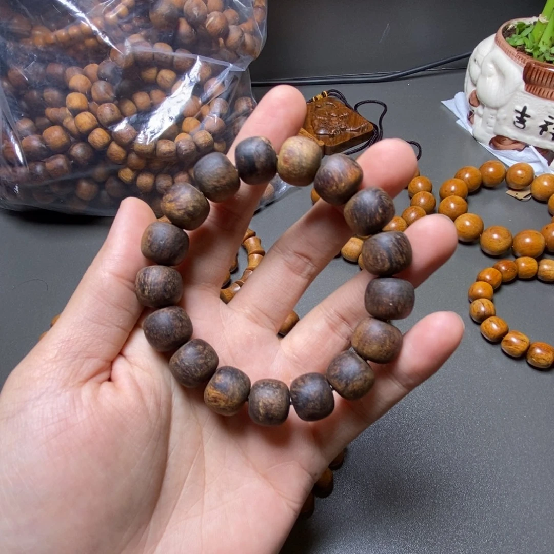 贡木印贡紫油麻丝手串1213