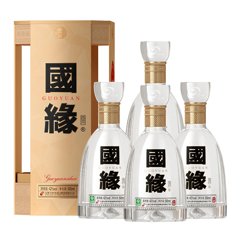 今世缘国缘四开 整箱 幽雅醇厚型 高端白酒 宴请送礼42度500ml*4