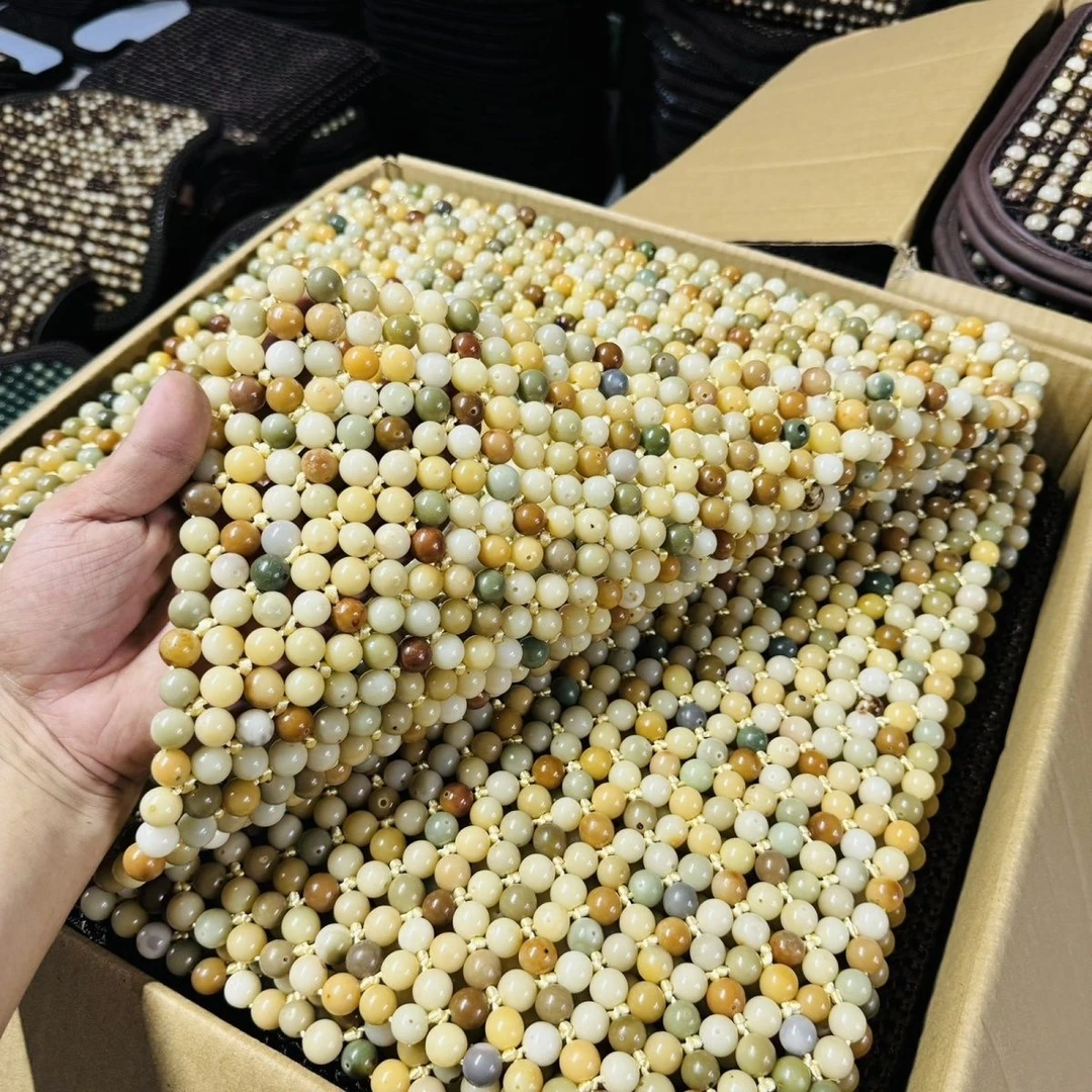 汽车天然菩提子坐垫餐椅垫沙发垫白玉菩提七彩老料圆珠透气夏木珠