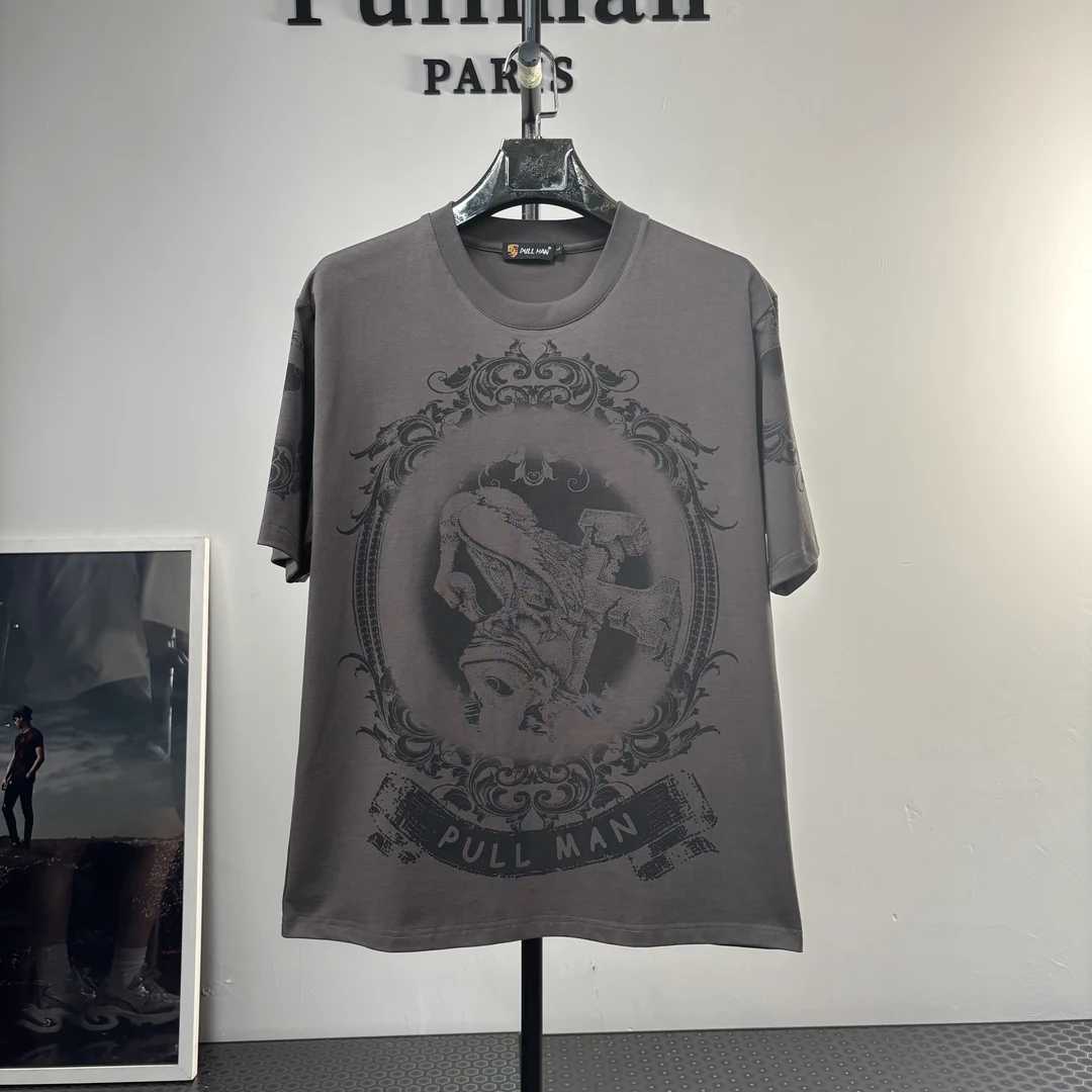 2025新款潮牌T恤高街圆领夏季休闲时尚国潮宽松街头SKY03