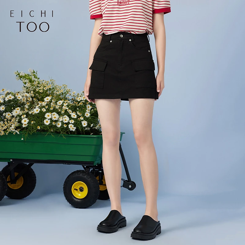 A爱居兔夏季新款时尚多色牛仔单裙半身裙EQDNJ2N702A