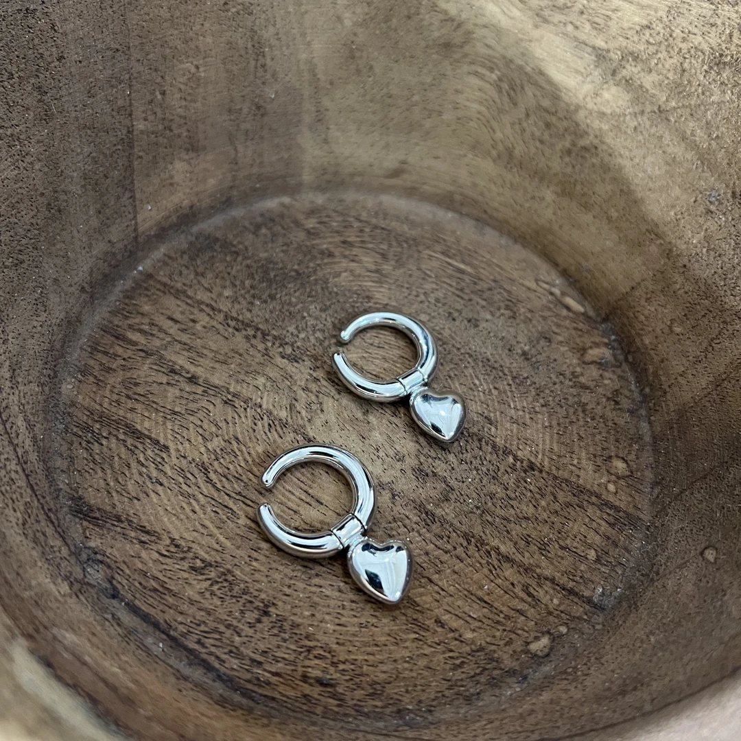 铜合金耳饰 PIN-爱心耳骨夹