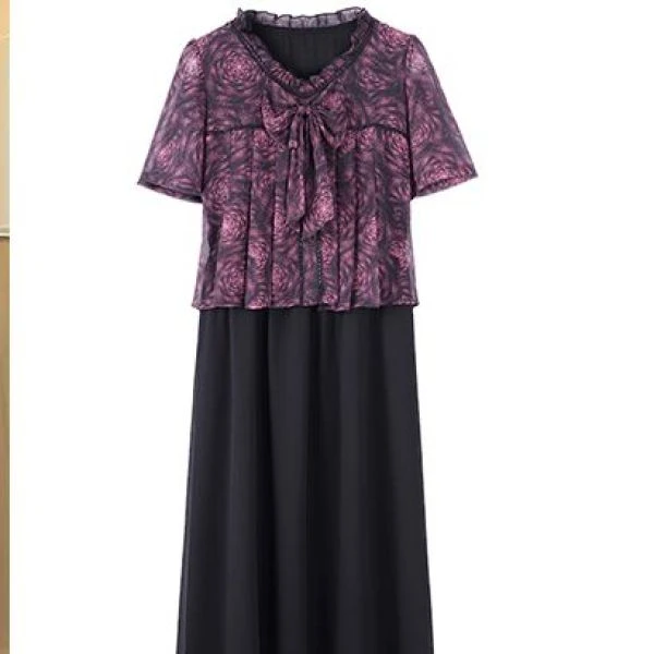 木棉林大码夏季碎花新款中长款时尚显瘦连衣裙ZB7070