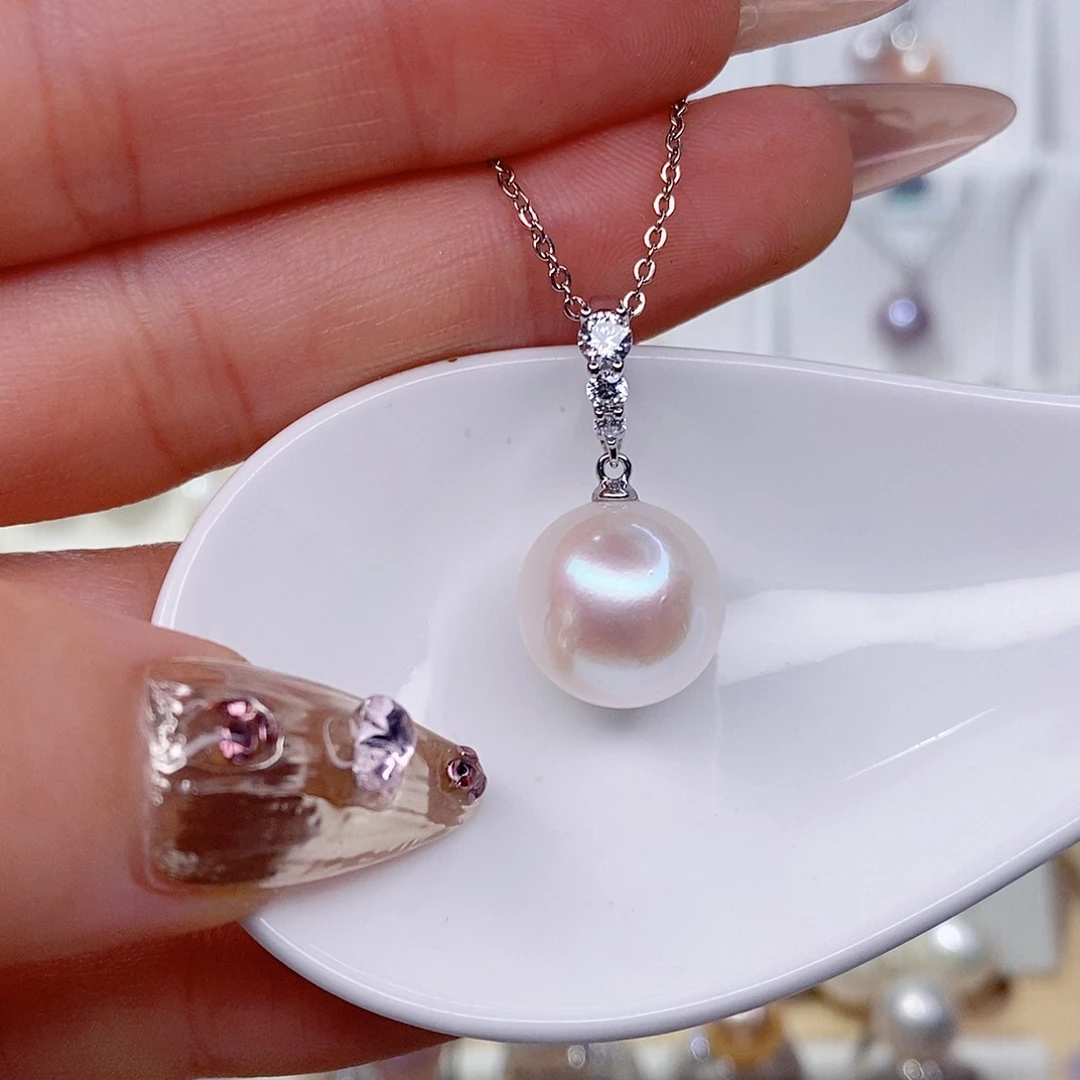 吊坠(赠链)银S925镶嵌淡水珍珠13➕