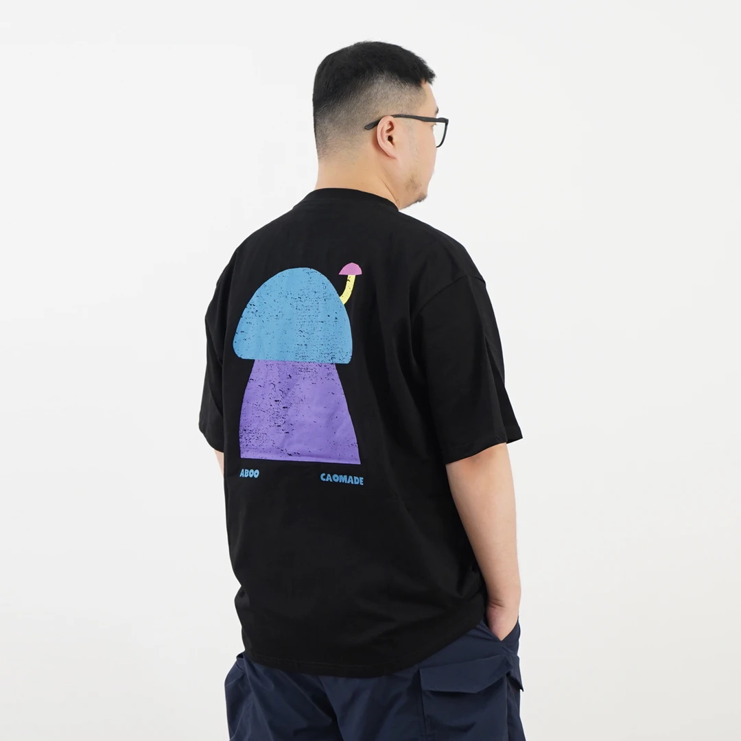 小领口。纯棉全棉。男士短袖夏季T恤双面印花宽松胖大码GNXC-XC003