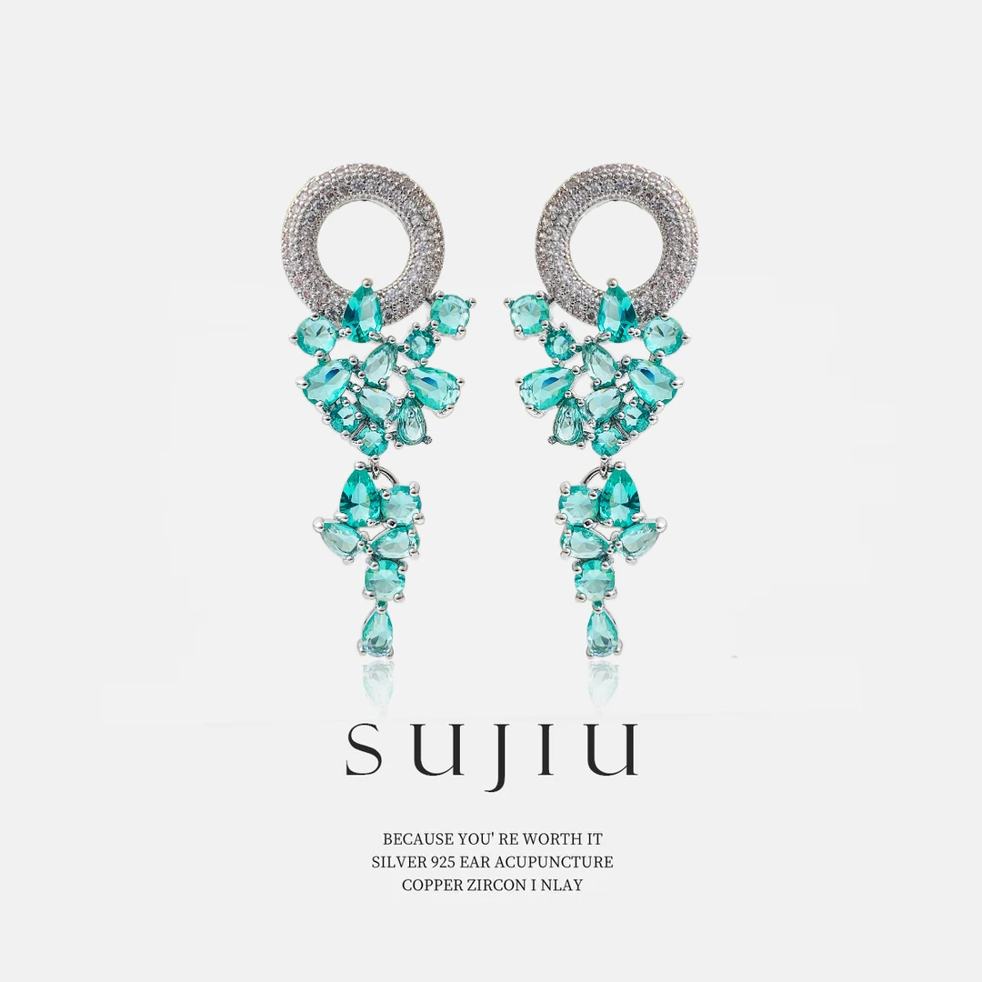 铜合金耳饰 SUJIU 925银针【珊瑚礁屿】设计师气质耳钉耳环耳坠7378
