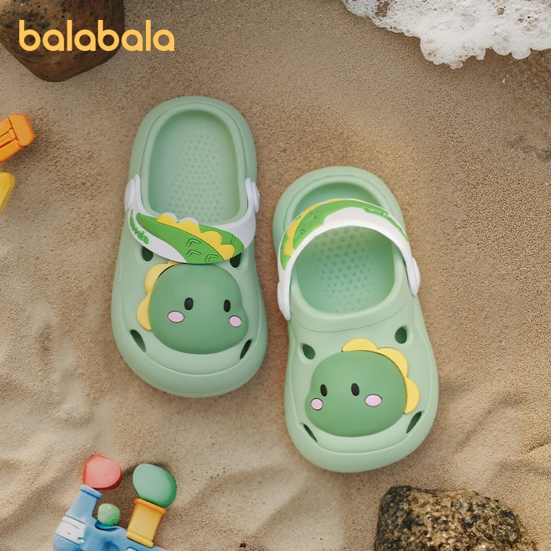 巴拉巴拉儿童洞洞鞋男童夏季拖鞋宝宝卡通恐龙室内软底厚底凉拖鞋