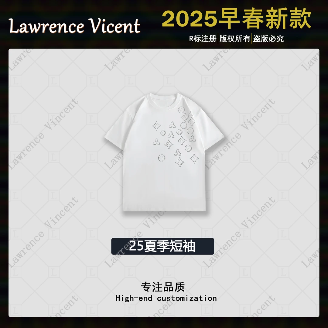 Lawrence Vincent 2025新款百搭高端潮牌大气休闲短袖T801