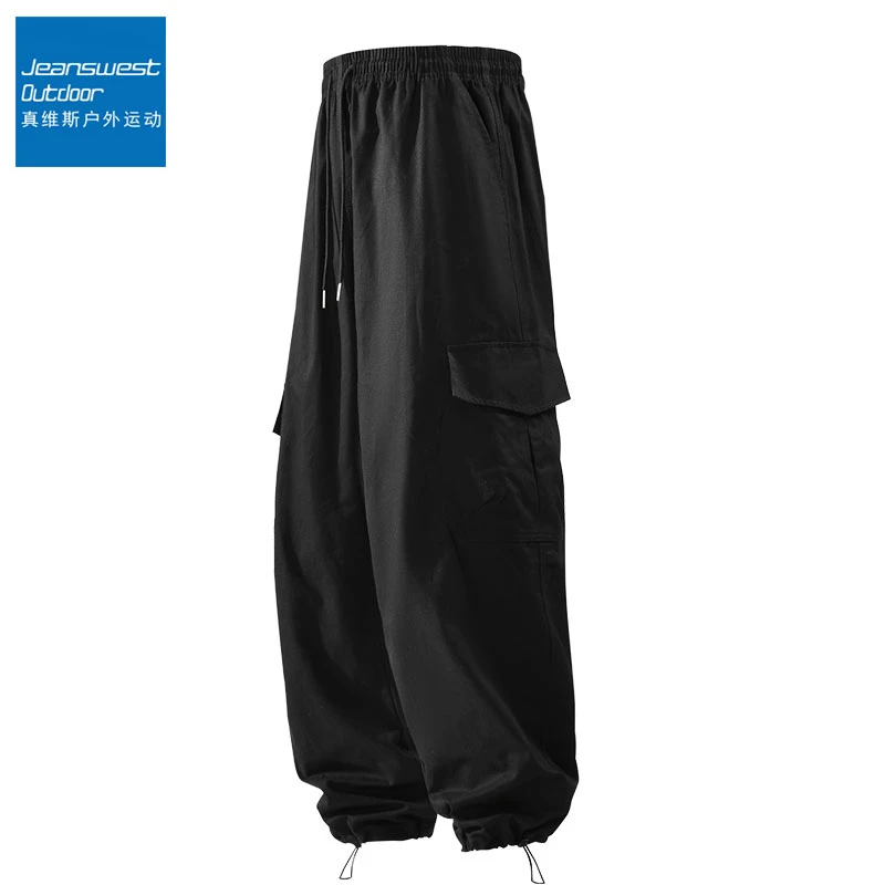 真维斯户外运动夏秋工装裤男宽松百搭束脚裤青少年多口袋休闲裤男