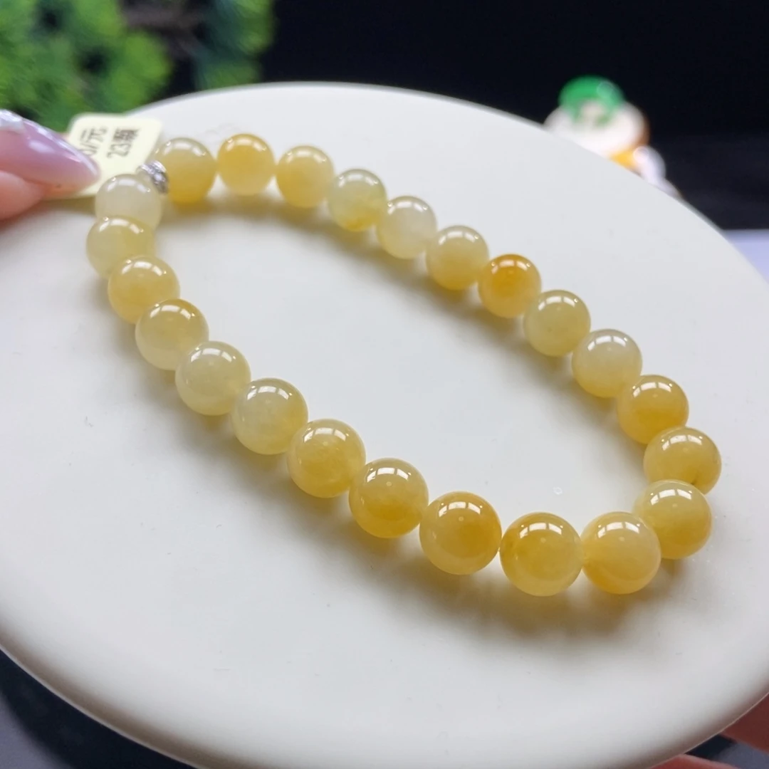 翡翠颈饰未镶嵌翡翠冰鲜黄手串