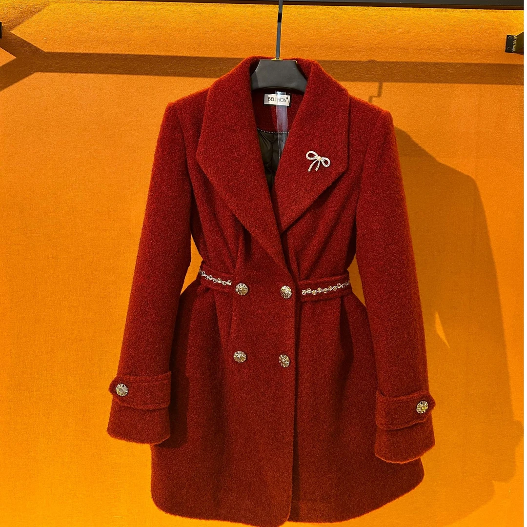 青森BH-2024冬季新款时尚气质中长款大衣BHK1234