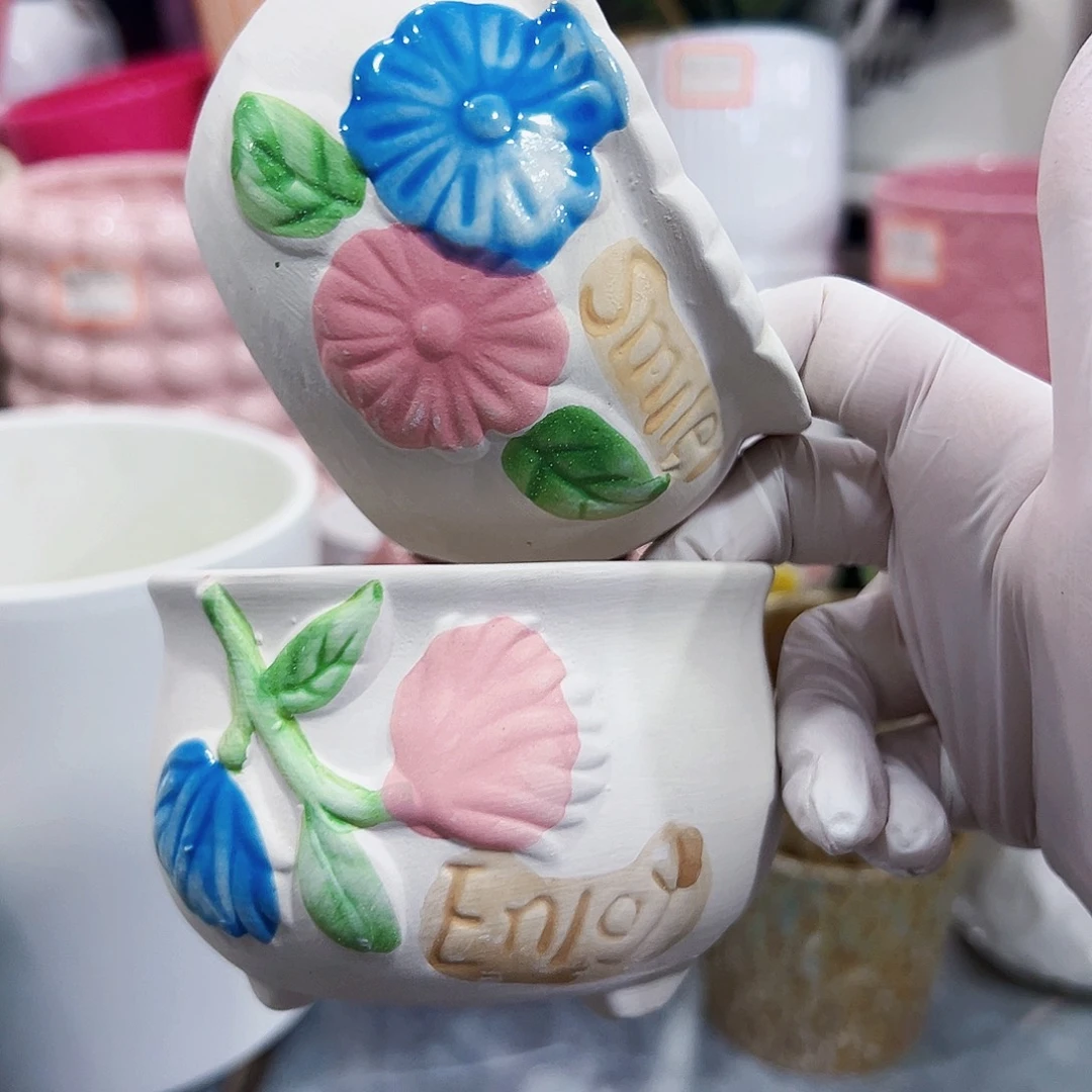 有孔，外贸尾单陶瓷花盆凑单10米包邮